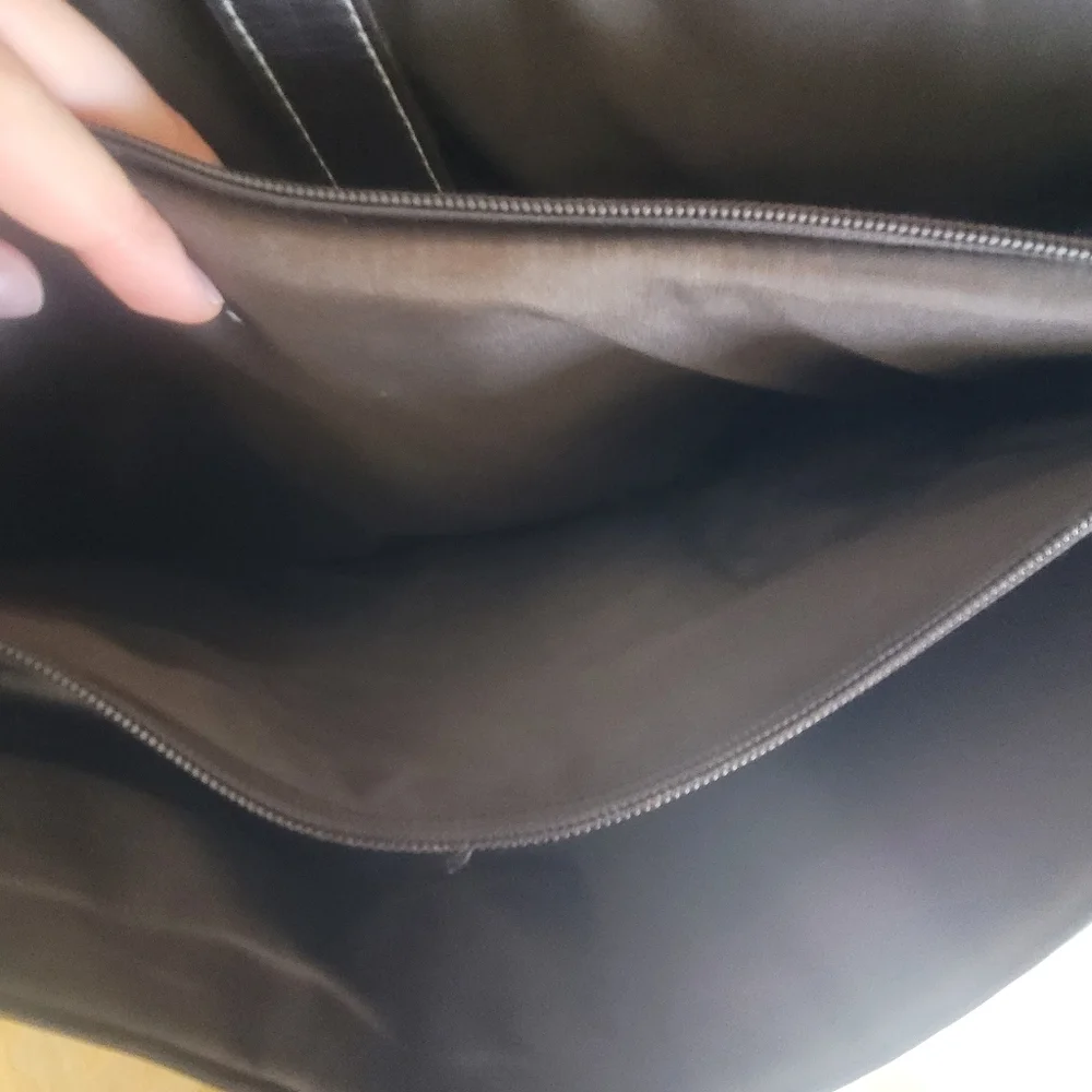 Dark Brown Genuine Leather Messenger Bag Crossbody Large Minimalist